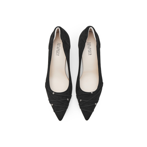 真美诗2025春季新款舒适羊绒优雅气质高跟鞋女YUW44AQ5