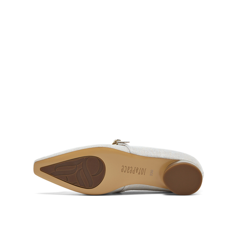 真美诗2025春季新款法式方头蝴蝶结链饰浅口玛丽珍鞋女YZI04AQ5