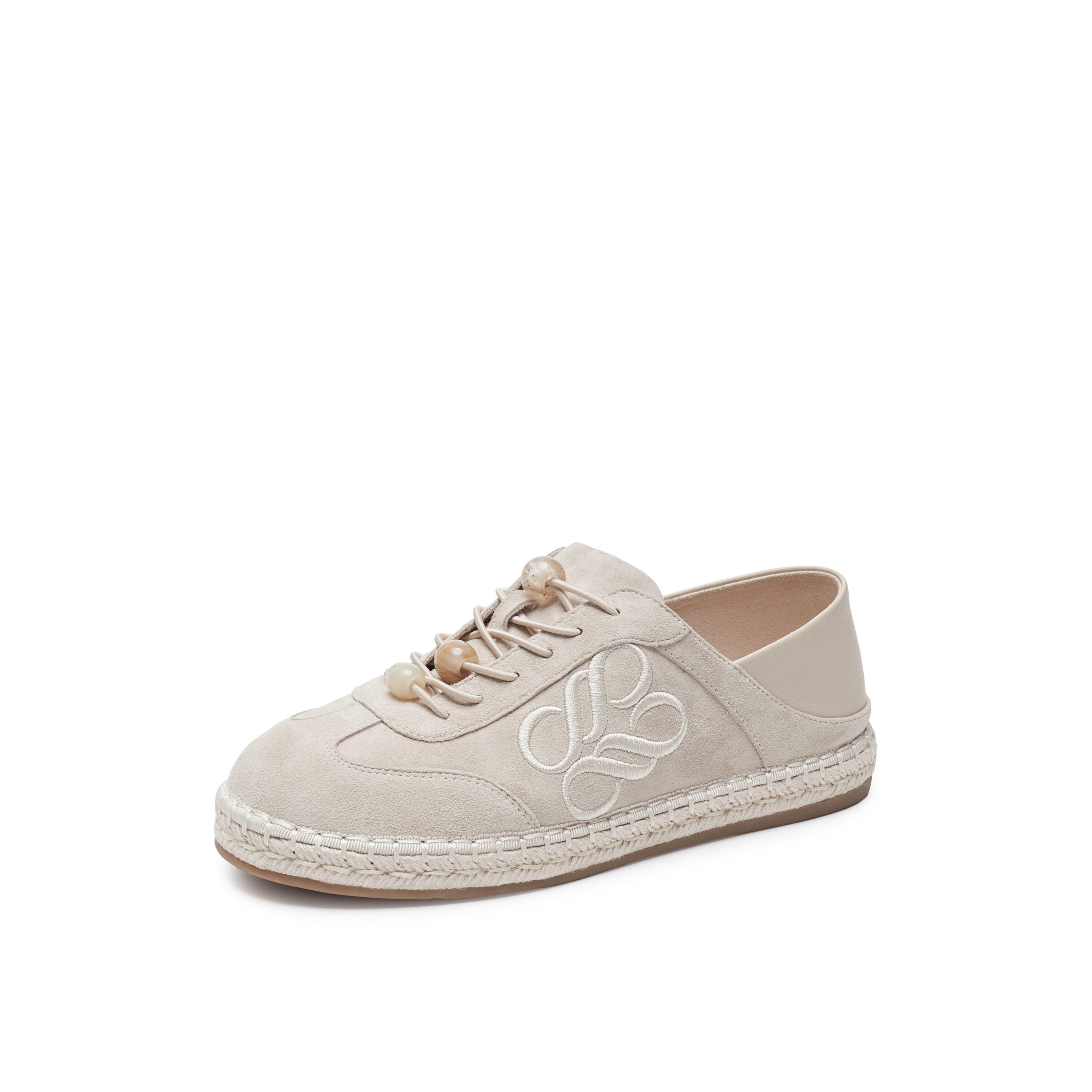 真美诗2025春季新款贴膜羊皮两穿编织渔夫德训鞋女68081AM5