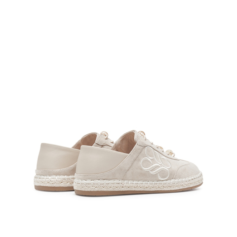 真美诗2025春季新款贴膜羊皮两穿编织渔夫德训鞋女68081AM5