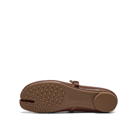 真美诗2025春季新款复古羊皮革钻扣分趾玛丽珍鞋女12130AQ5