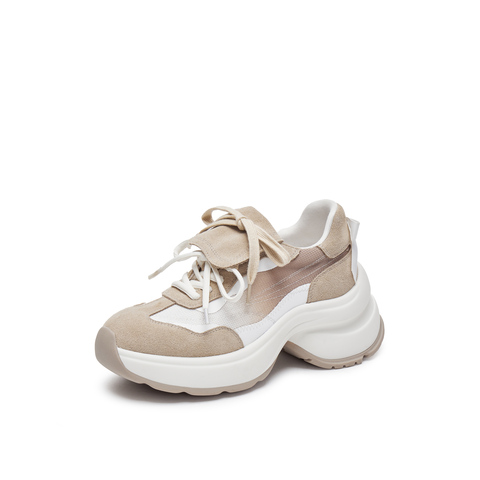 真美诗2025春季新款舒适时髦翻盖厚底老爹鞋女24525AM5