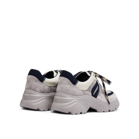 真美诗2025年秋季新款舒适时髦拼接厚底运动休闲鞋YYM27CM5