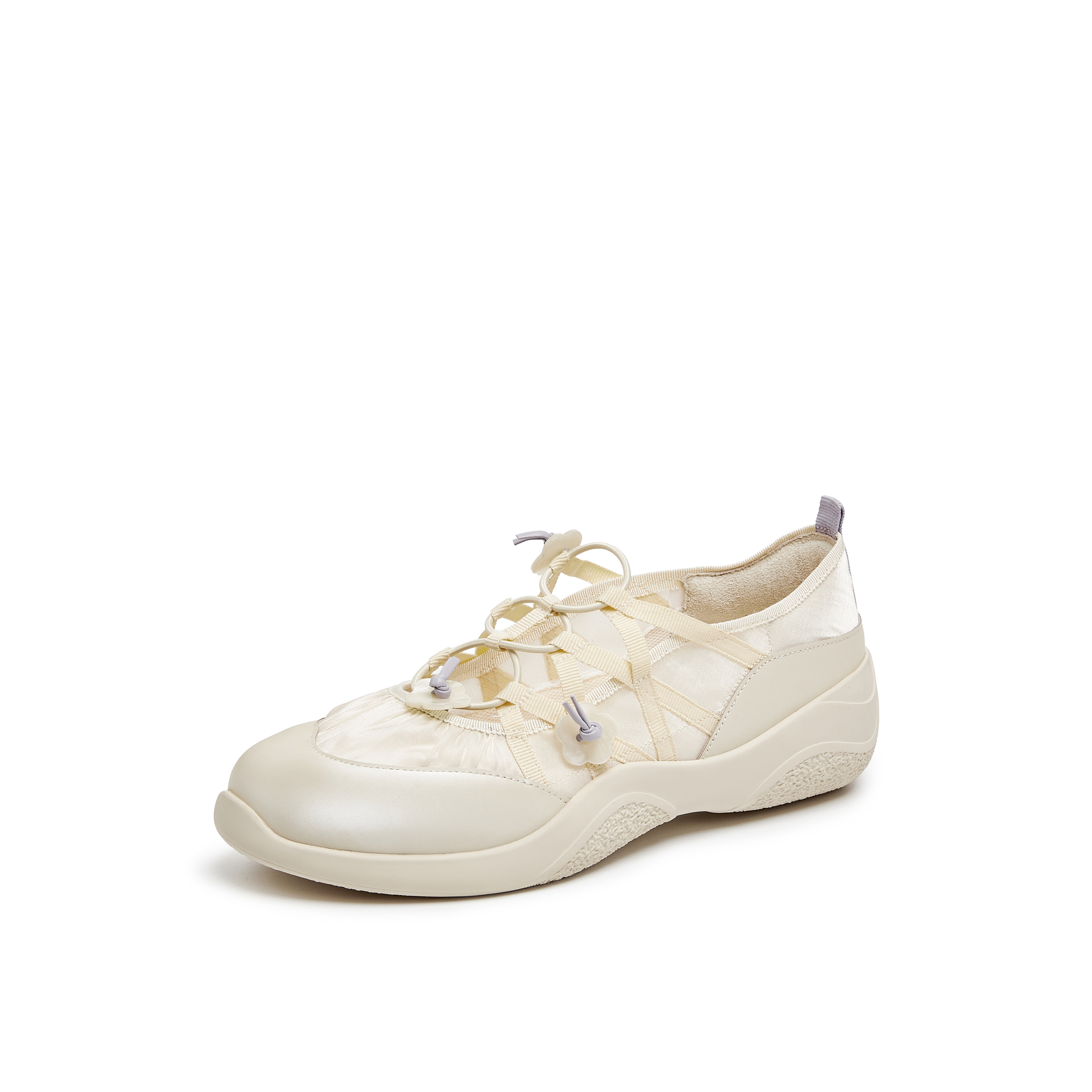 真美诗2025秋季新款花朵饰扣运动厚底牛皮芭蕾鞋玛丽珍YZM14CQ5