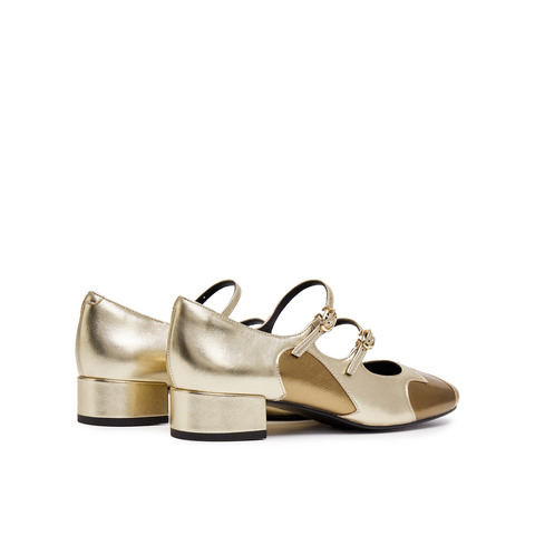 真美诗2025年秋季新款爱心撞色双细带羊皮玛丽珍女鞋YZJ06CQ5