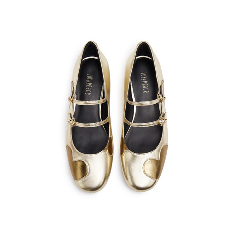 真美诗2025年秋季新款爱心撞色双细带羊皮玛丽珍女鞋YZJ06CQ5