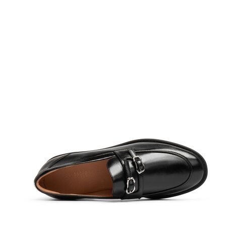 真美诗2025年秋季新款经典原创异形针饰扣牛皮乐福鞋YZK10CA5