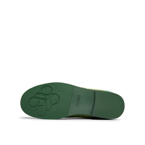 真美诗2025年秋季新款美式复古拼接时装牛剖层德训鞋女02101CM5