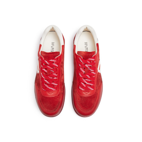 真美诗2025年秋季新款美式复古拼接时装牛剖层德训鞋女02101CM5