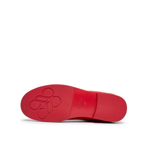 真美诗2025年秋季新款美式复古拼接时装牛剖层德训鞋女02101CM5