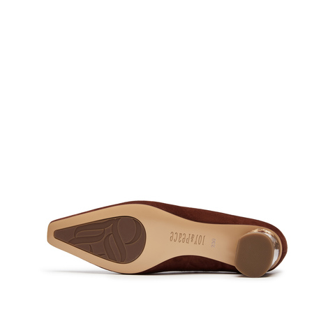 真美诗2025年秋季新款复古通勤气质波浪走线羊绒皮女鞋Y1P09CQ5