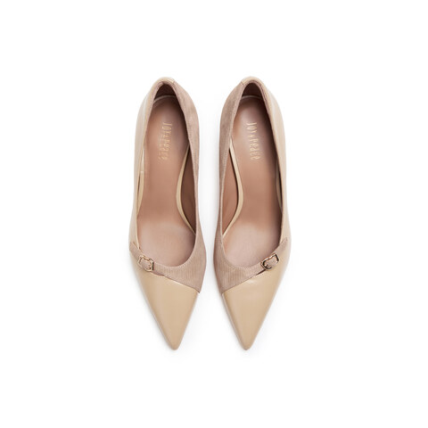 真美诗2025年秋季新款法式通勤经典尖头牛皮高跟鞋YUW54CQ5