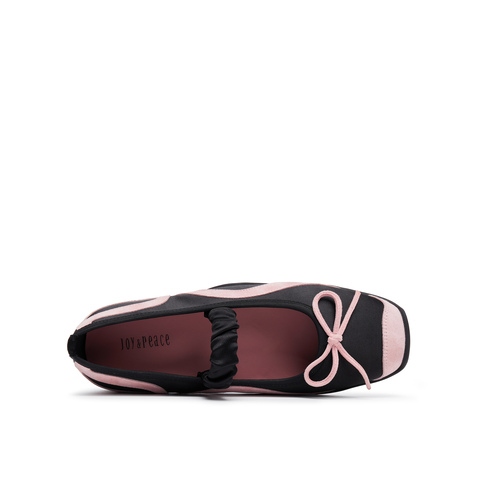 真美诗2025年秋季新款甜美俏皮蝴蝶结羊皮革玛丽珍女鞋15611CQ5