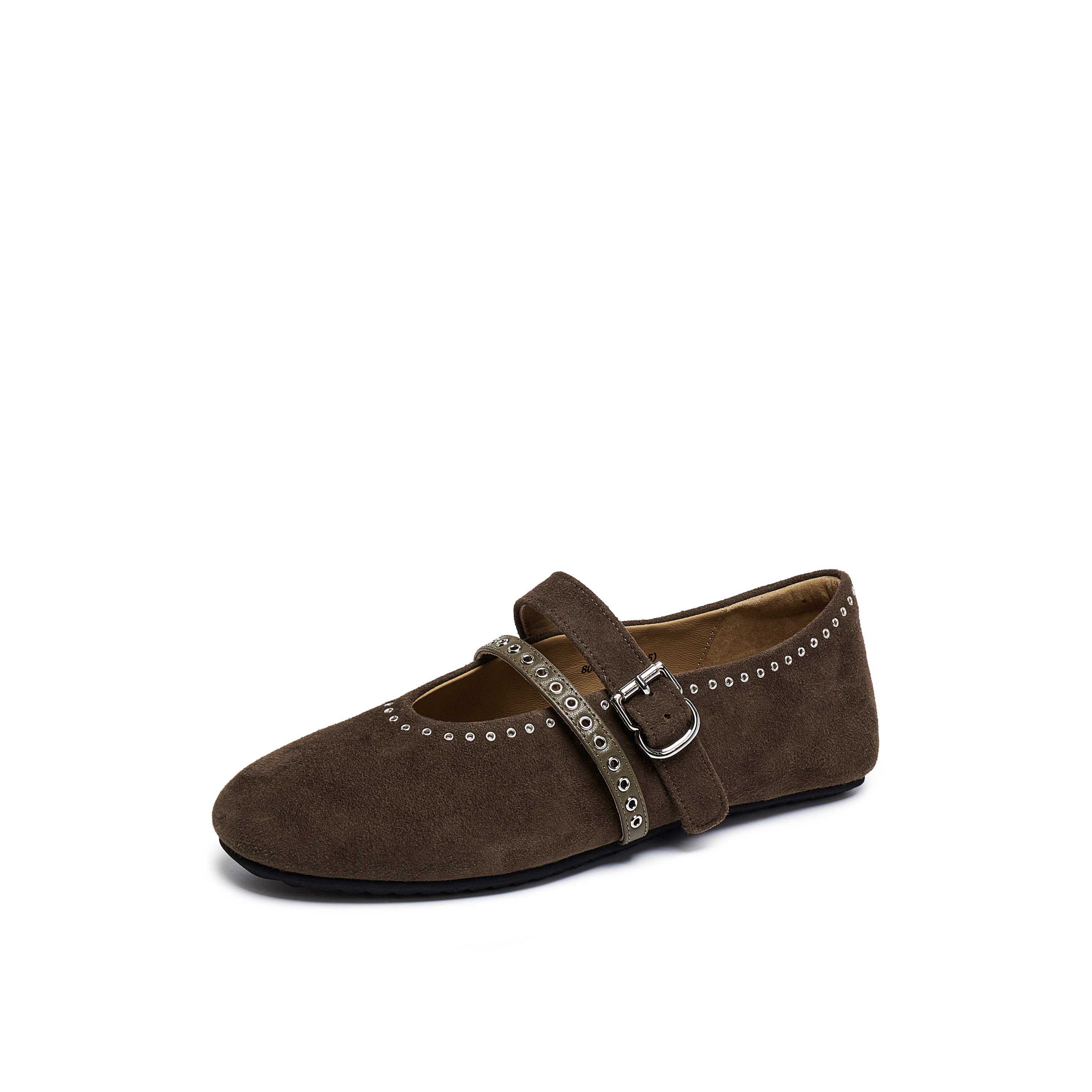 真美诗2025年秋季新款软糯朋克风平底牛皮玛丽珍女鞋80606CQ5