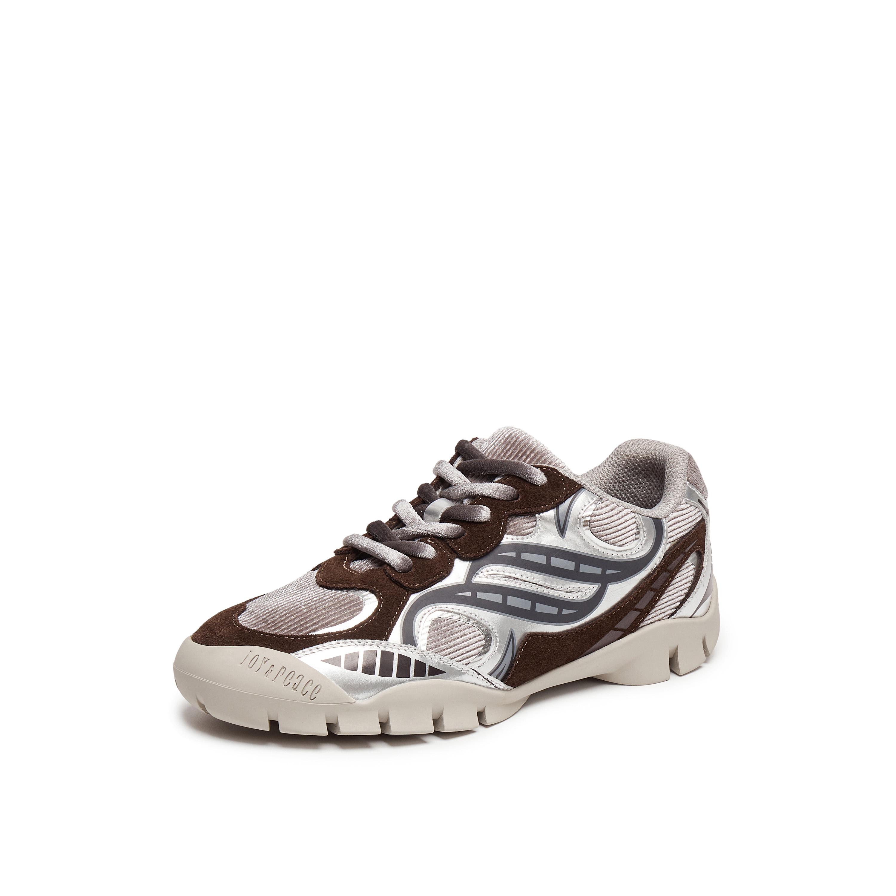 真美诗2025年秋季新款美式复古撞色拼接牛绒皮运动休闲鞋06701CM5