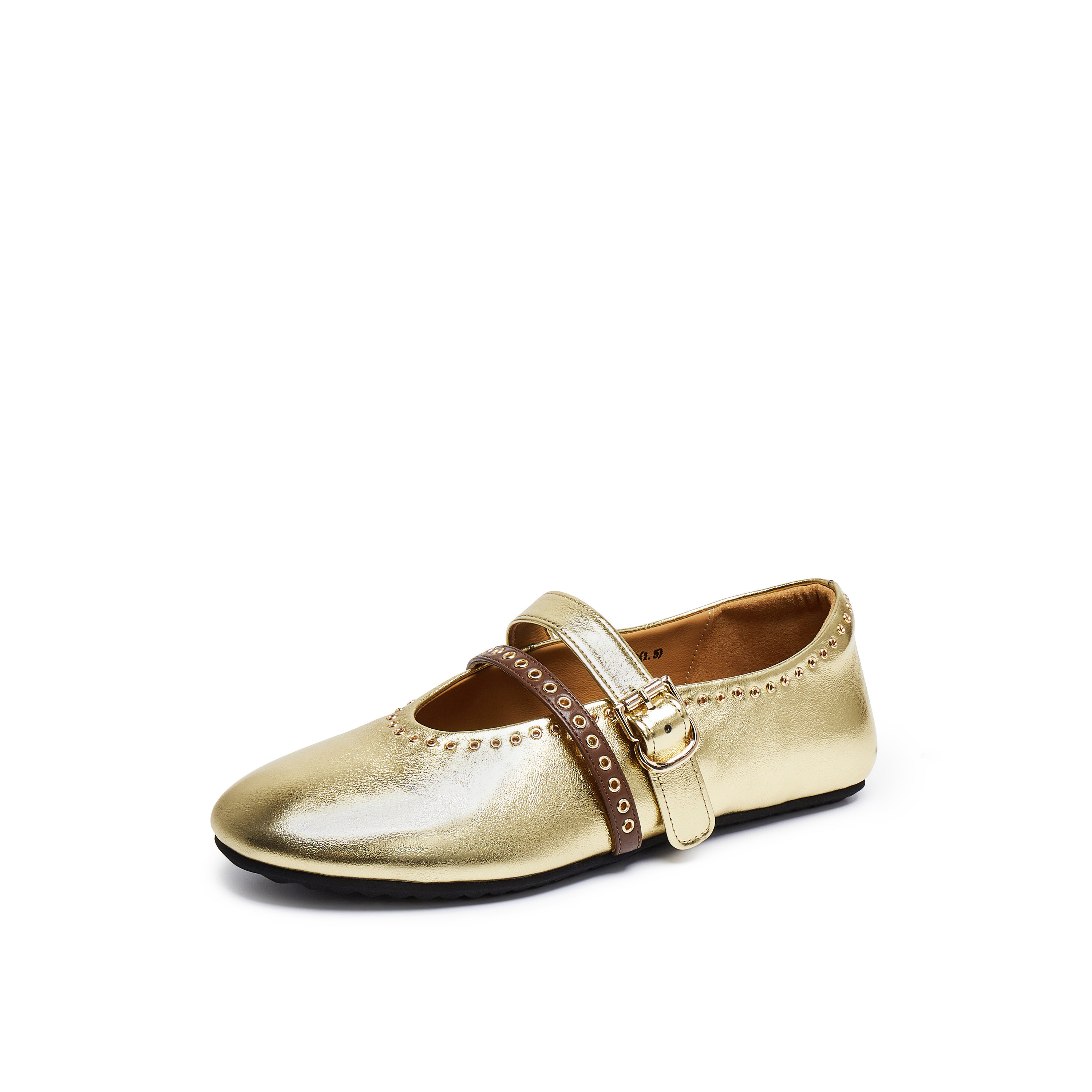 真美诗2025年秋季新款软糯朋克风平底牛皮玛丽珍女鞋80606CQ5