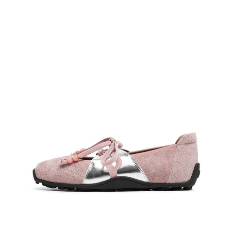 真美诗2025年秋季新款法式文艺薄底拼色牛皮革玛丽珍女鞋15612CQ5