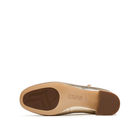 真美诗2025年秋季新款法式双细带漆皮羊皮革玛丽珍女鞋Y1T01CQ5