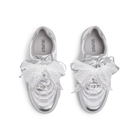 真美诗2025年秋季新款水晶珠串蝴蝶结丝带牛皮运动休闲鞋Y1N04CM5