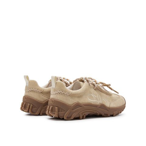 真美诗2025秋季新款细腻牛绒撞色双鞋带运动休闲鞋女24127CM5