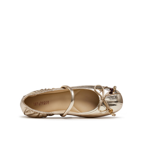 真美诗2025年秋季新款优雅甜美芭蕾风羊皮革玛丽珍女鞋8T319CQ5