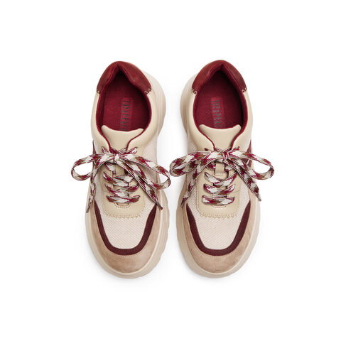 真美诗2025年秋季新款舒适时髦拼接厚底运动休闲鞋YYM27CM5