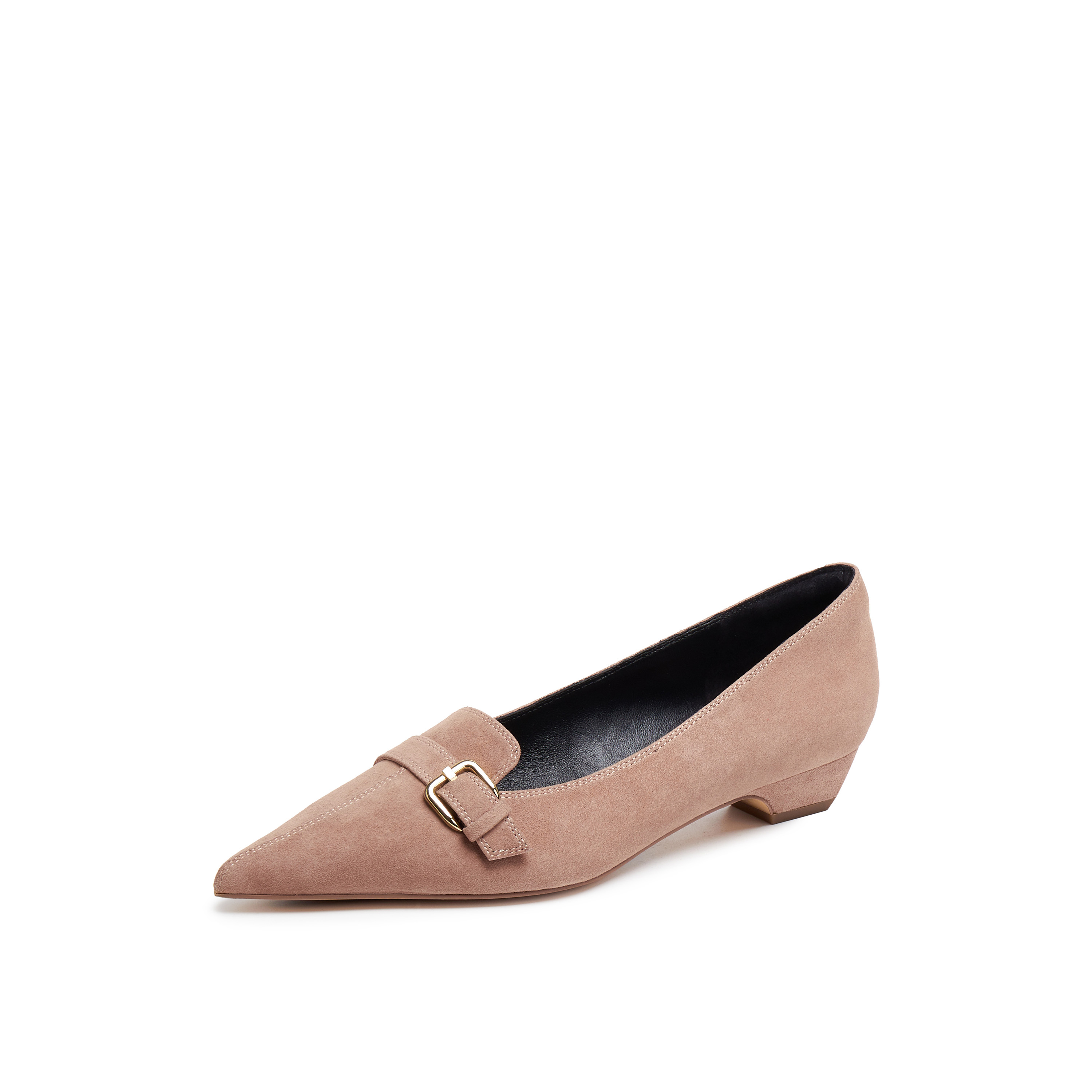 真美诗2025年秋季新款法式通勤舒适细腻羊皮尖头鞋Y1G10CQ5