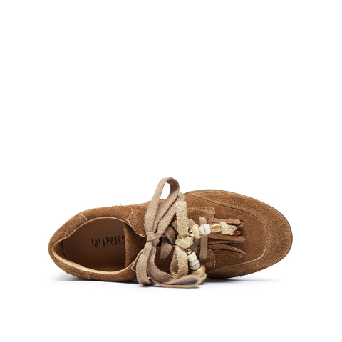 真美诗2025年秋季新款复古流苏串珠薄底牛绒运动鞋女YEC13CM5