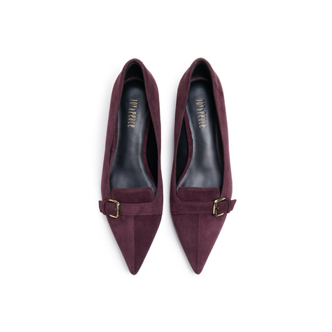 真美诗2025年秋季新款法式通勤舒适细腻羊皮尖头鞋Y1G10CQ5