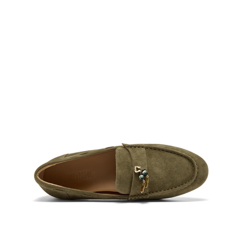 真美诗2025年秋季新款经典原创树脂吊坠扣羊绒乐福鞋女Y1M01CA5