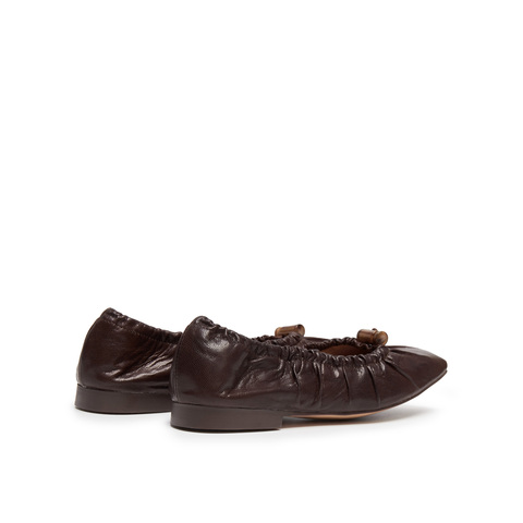 真美诗2025年秋季新款文艺优雅复古褶皱羊皮芭蕾舞鞋JR262CQ5