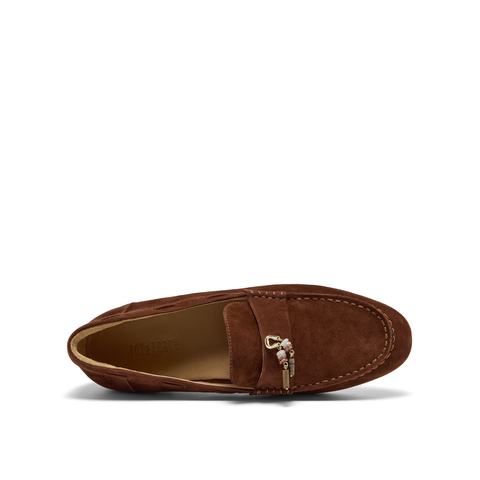 真美诗2025年秋季新款经典原创树脂吊坠扣羊绒乐福鞋女Y1M01CA5