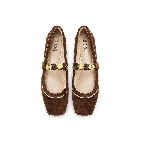 真美诗2025年秋季新款时髦别趣一字带羊绒玛丽珍鞋女86627CQ5