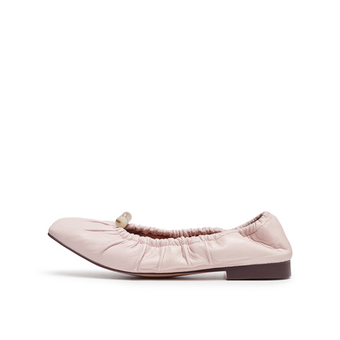 真美诗2025年秋季新款文艺优雅复古褶皱羊皮芭蕾舞鞋JR262CQ5