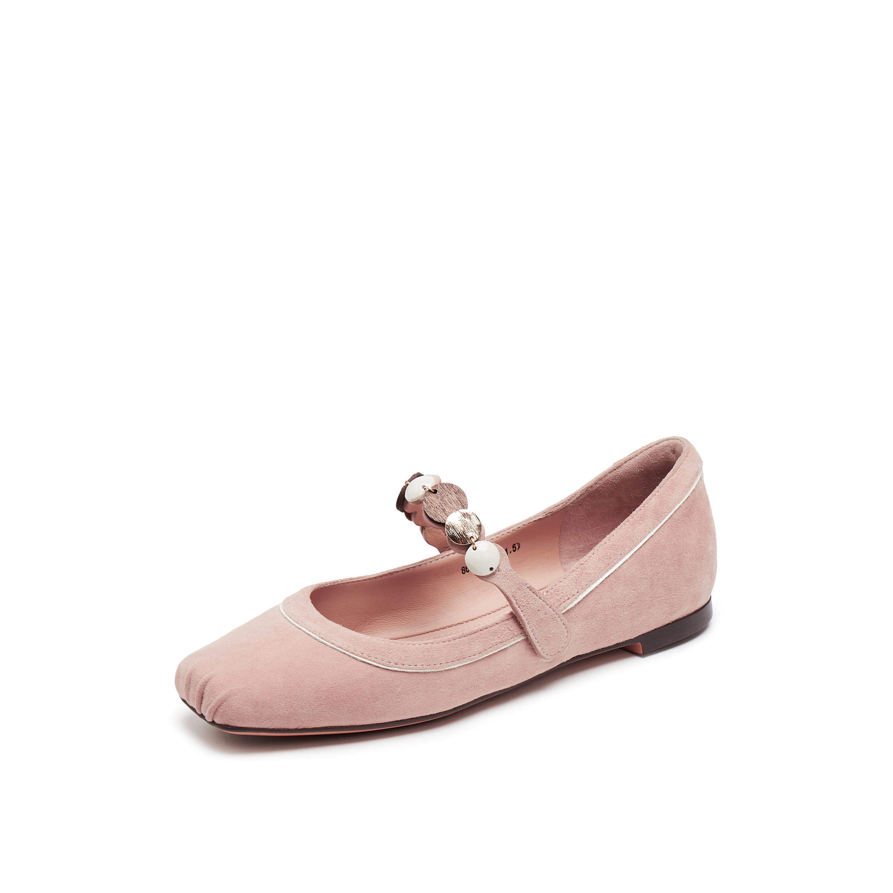 真美诗2025年秋季新款时髦别趣一字带羊绒玛丽珍鞋女86627CQ5