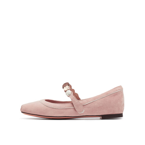 真美诗2025年秋季新款时髦别趣一字带羊绒玛丽珍鞋女86627CQ5