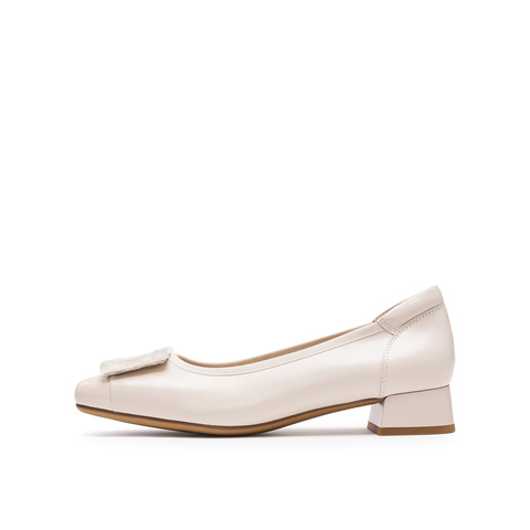 真美诗2025秋季新款树脂方扣简约气质复古单鞋女10162CQ5