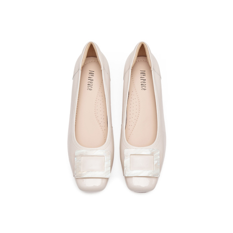 真美诗2025秋季新款树脂方扣简约气质复古单鞋女10162CQ5