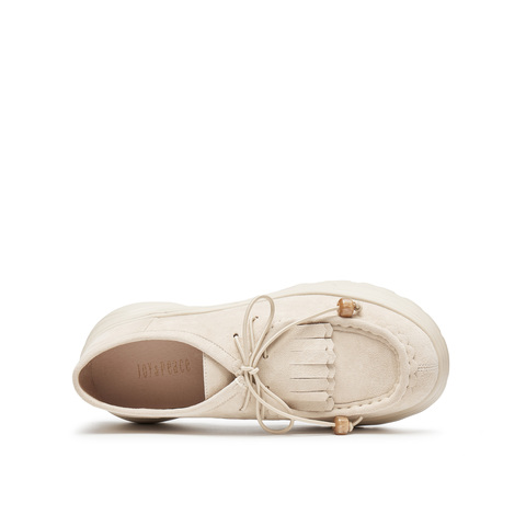 真美诗2025秋季新款细腻羊绒皮休闲一脚蹬厚底袋鼠鞋女YYM30CM5