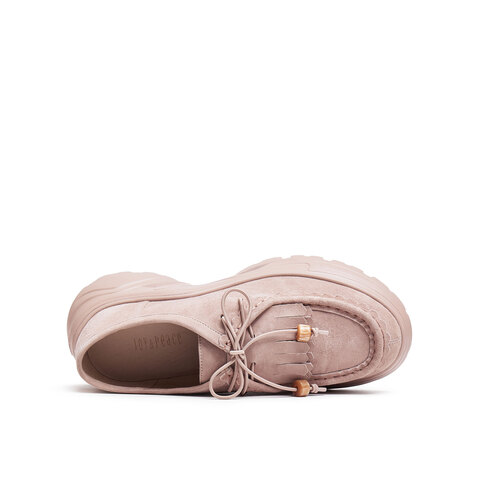 真美诗2025秋季新款细腻羊绒皮休闲一脚蹬厚底袋鼠鞋女YYM30CM5