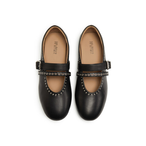 真美诗2025年秋季新款软糯朋克风平底牛皮玛丽珍女鞋80606CQ5