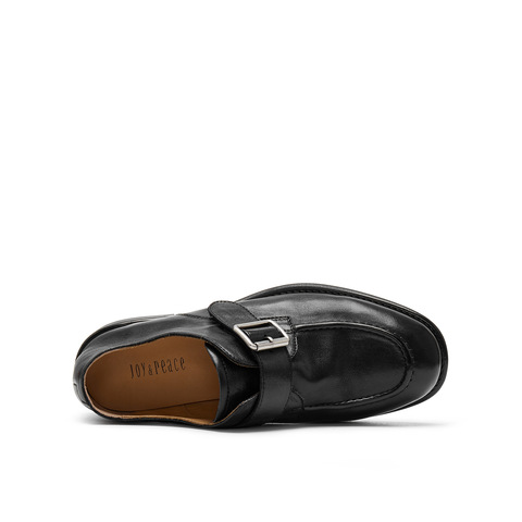 真美诗2025秋季新款水洗牛皮质感小方扣乐福鞋女61913CM5