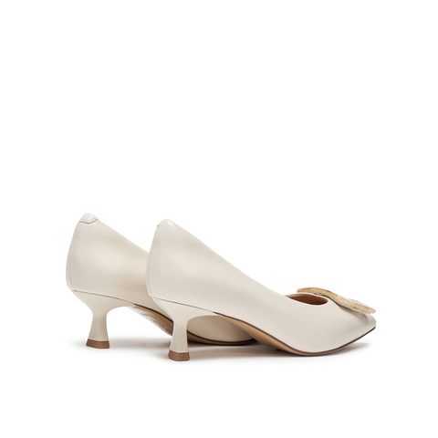 真美诗2025年秋季新款法式通勤经典羊皮革尖头女皮鞋61427CQ5