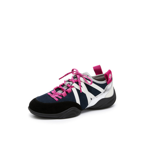 真美诗2025年秋季新款山系户外风攀岩休闲牛剖层革女鞋56219CM5