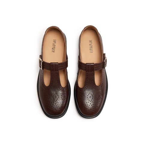 真美诗2025年秋季新款复古文艺雕花布洛克玛丽珍女皮鞋277A2CA5