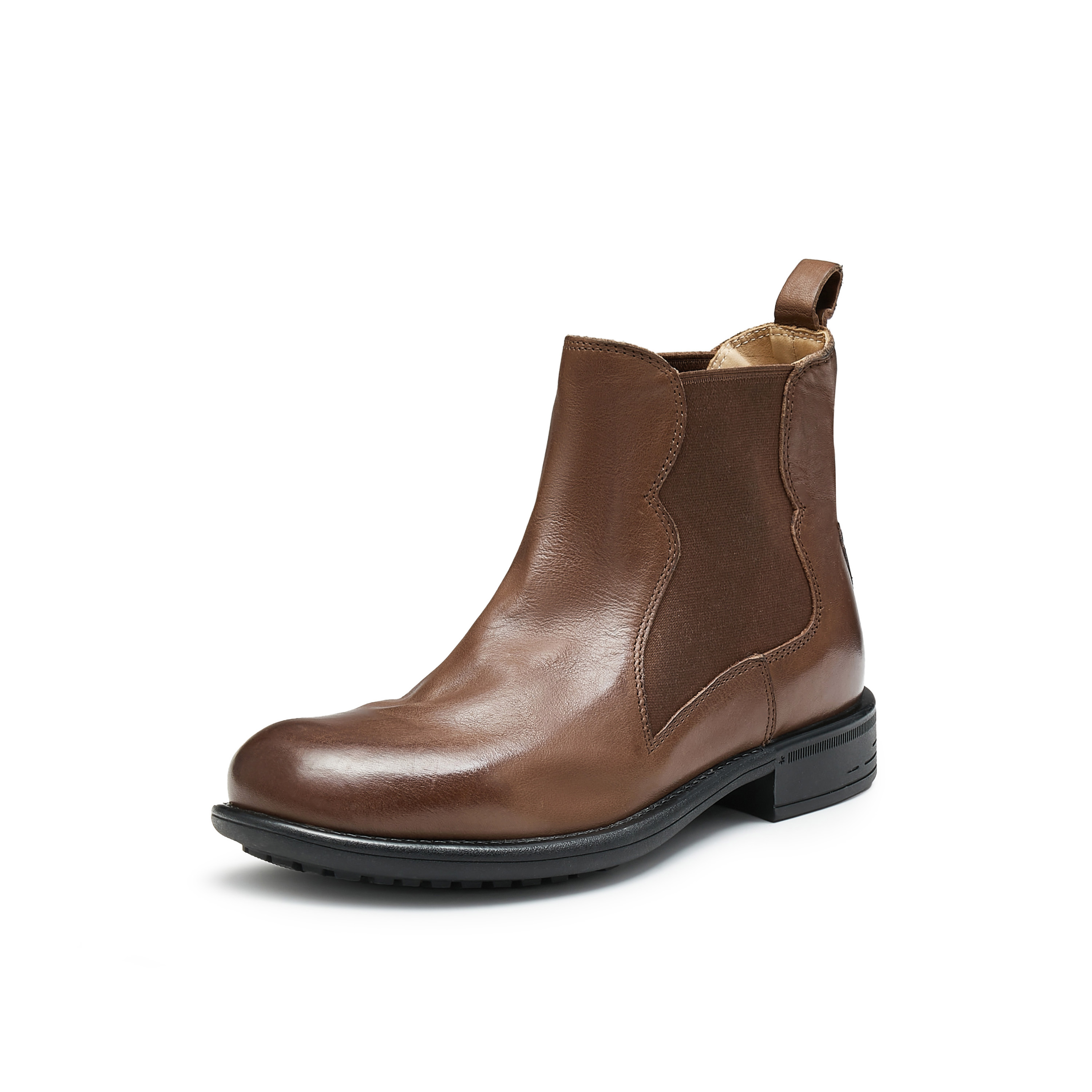 真美诗2025冬季新款自由诗柔软舒适水洗牛皮切尔西靴19110DD5