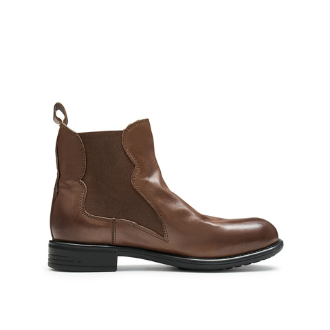 真美诗2025冬季新款自由诗柔软舒适水洗牛皮切尔西靴19110DD5