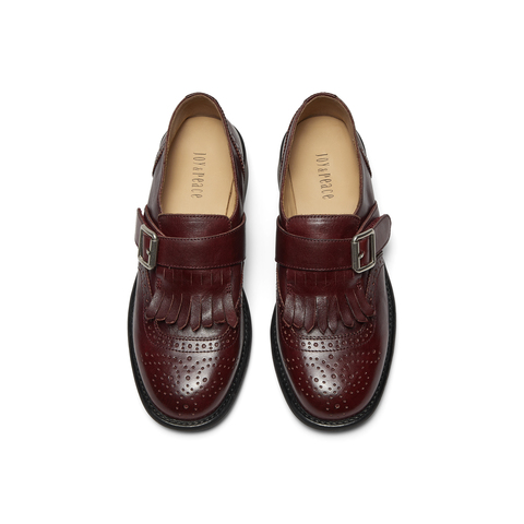 真美诗2025年秋季新款经典英伦风舒适软糯牛皮革女鞋61927CM5