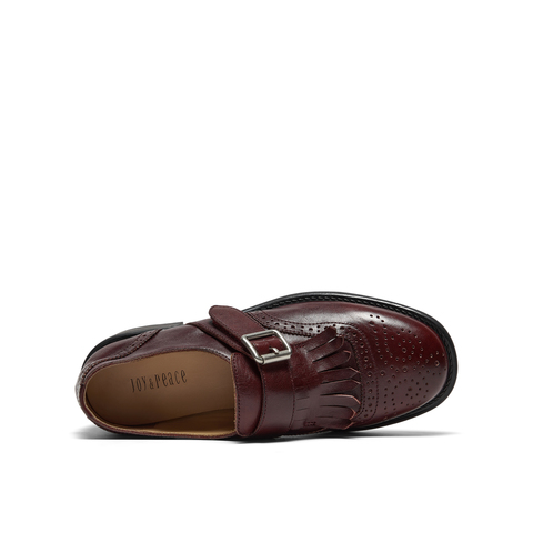 真美诗2025年秋季新款经典英伦风舒适软糯牛皮革女鞋61927CM5