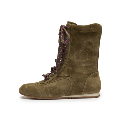 真美诗2025年冬季新款舒适软糯运动拳击羊皮革女靴Y1Z01DZ5